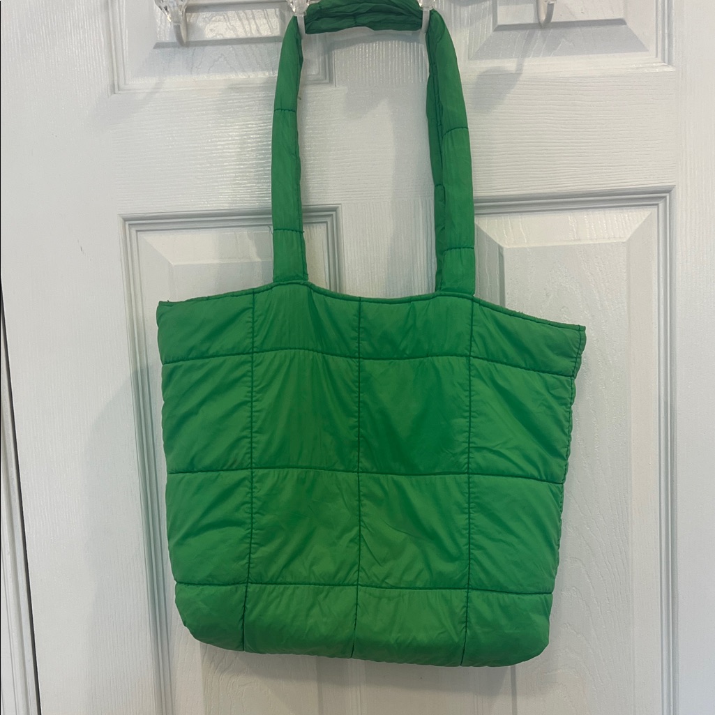 Green Quilted Tote Bag